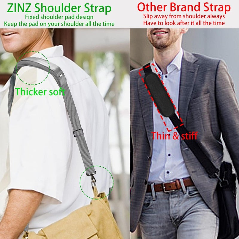 ZINZ Shoulder Strap 58" Ultra-Thick Fixed Padded and Adjustable Buckles Crossbody Strap for Briefcase Laptop Bag Luggage - Image 5